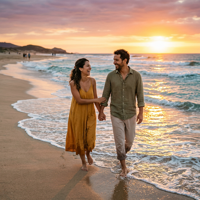 Pareja latina disfrutando su relación renovada